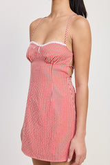 A Line Gingham Mini Dress Emory Park