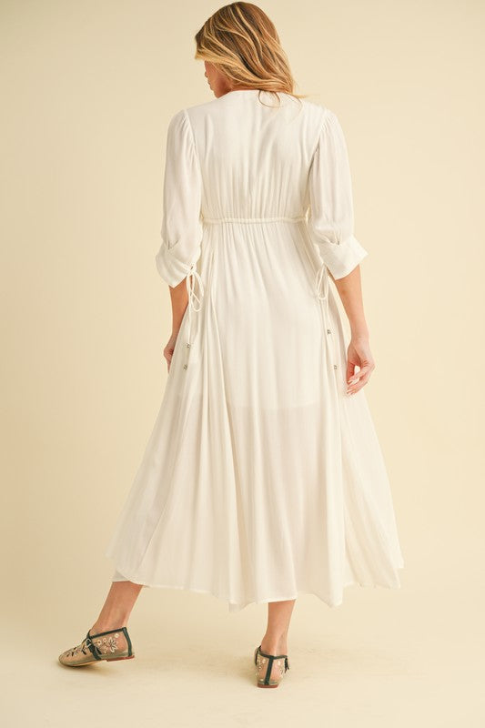 Geela Plunging Neck Midi Dress Aemi + Co