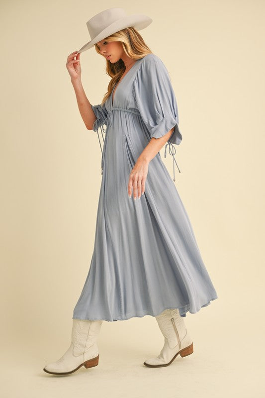 Geela Plunging Neck Midi Dress Aemi + Co