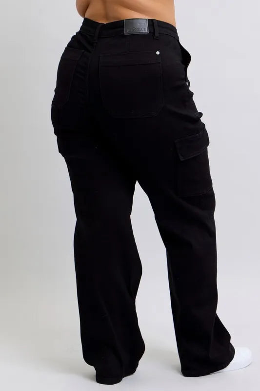 High Waist Cargo Wide Leg Jeans Judy Blue
