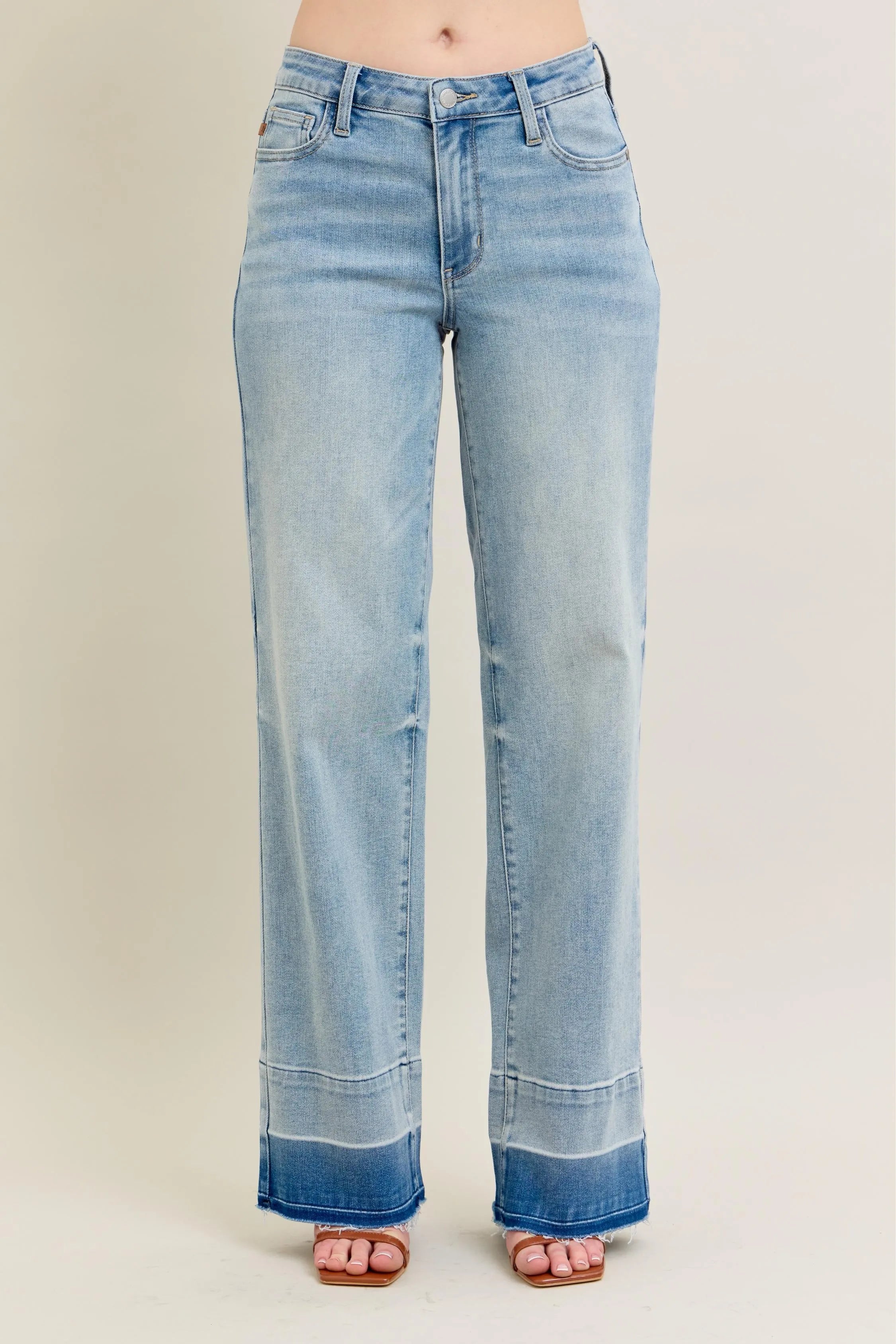 Release Hem Wide Leg Jeans With Plus Size Judy Blue LT 0(24)