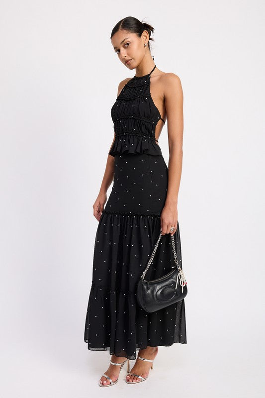 Tiered Ruffle Polka Dot Midi Skirt Emory Park