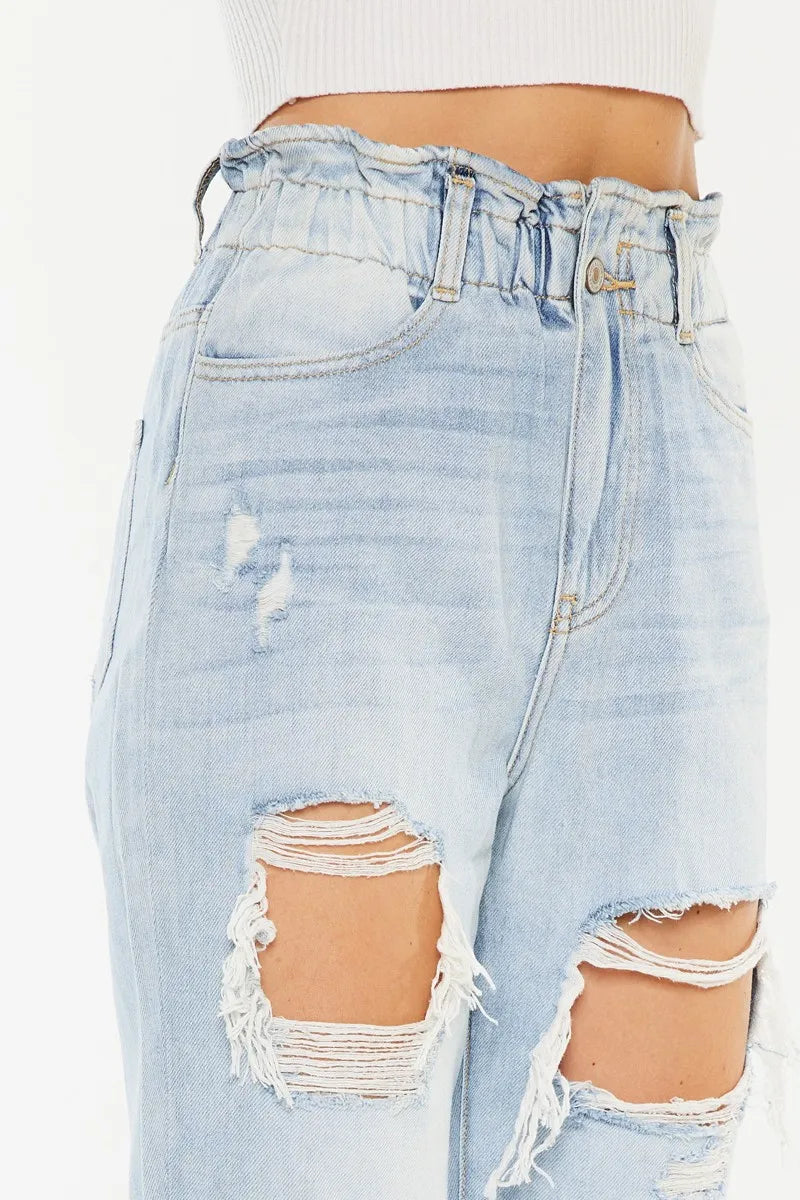 Open Pack Paperbag Mom Jeans Kancan