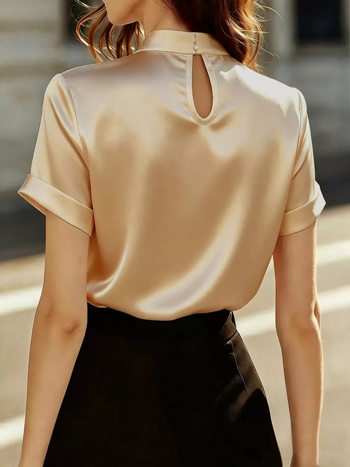 Pearl Embellished Satin Blouse Simmer & Fay