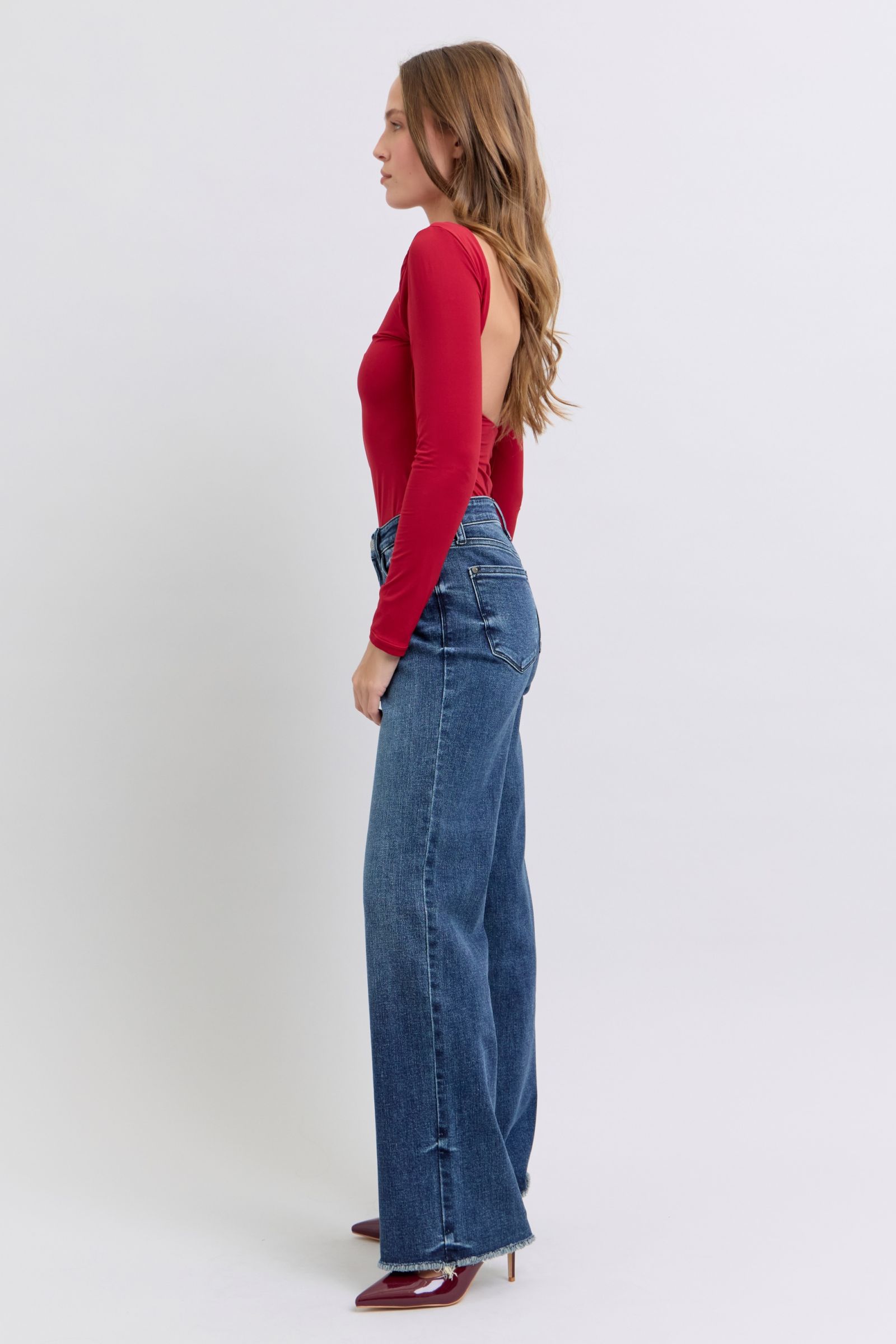 Raw Hem Mid Rise Jeans Judy Blue