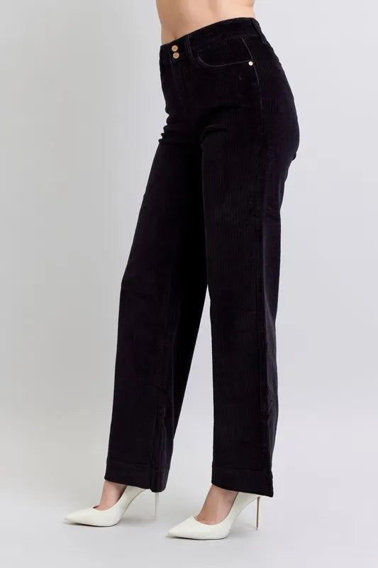 High Waist Corduroy Trouser Wide Plus Size Judy Blue