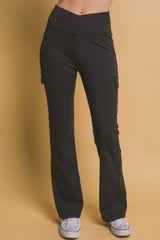 Flared Cargo Leggings Love Tree Black S 