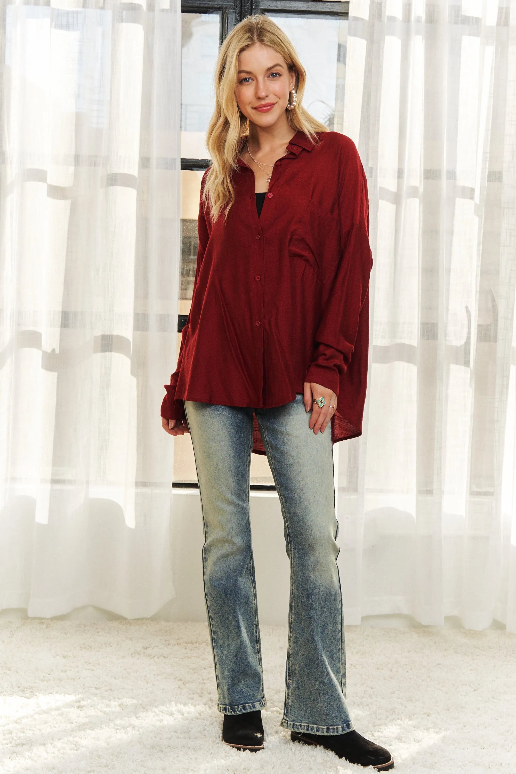 Button Down Linen Shirt Adora