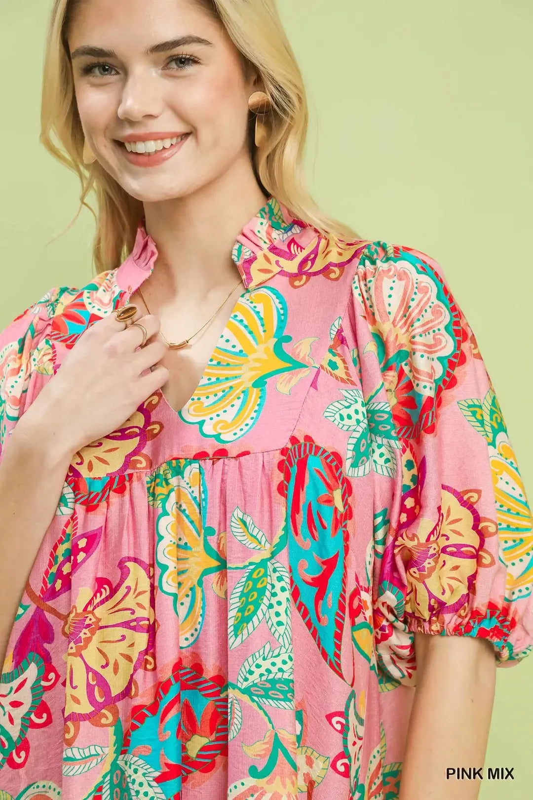 Paisley Print Mini Dress Umgee