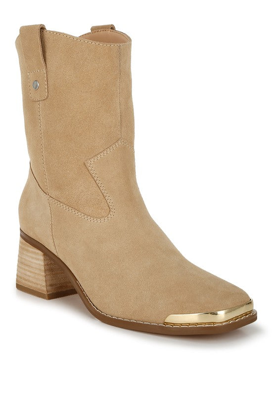 Emberly Suede Square Toe Ankle Boots Rag Company Beige US-5 / UK-3 / EU-36 