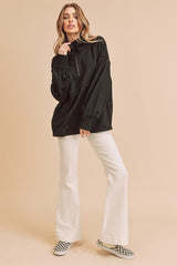 Exposed Seam Half Zip Drop Shoulder Sweatshirt Aemi + Co   