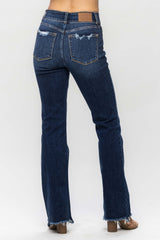 Frayed Hem Bootcut Jeans Judy Blue   