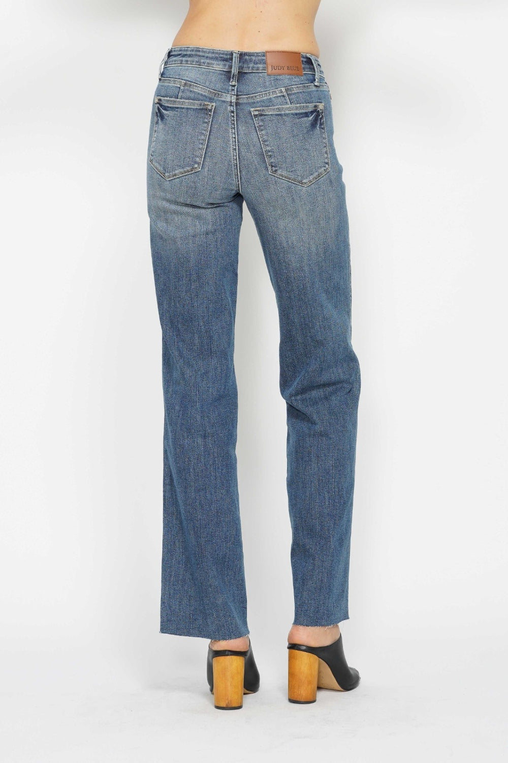 Medium Wash Tummy Control Straight Jeans Judy Blue   