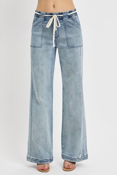 Straight Leg Jeans with Pockets Risen Medium S