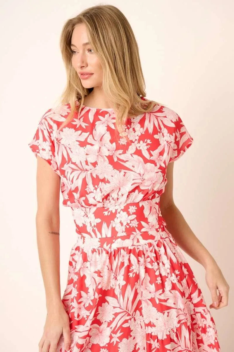 Tropical Print Top and Skirt Set Mittoshop