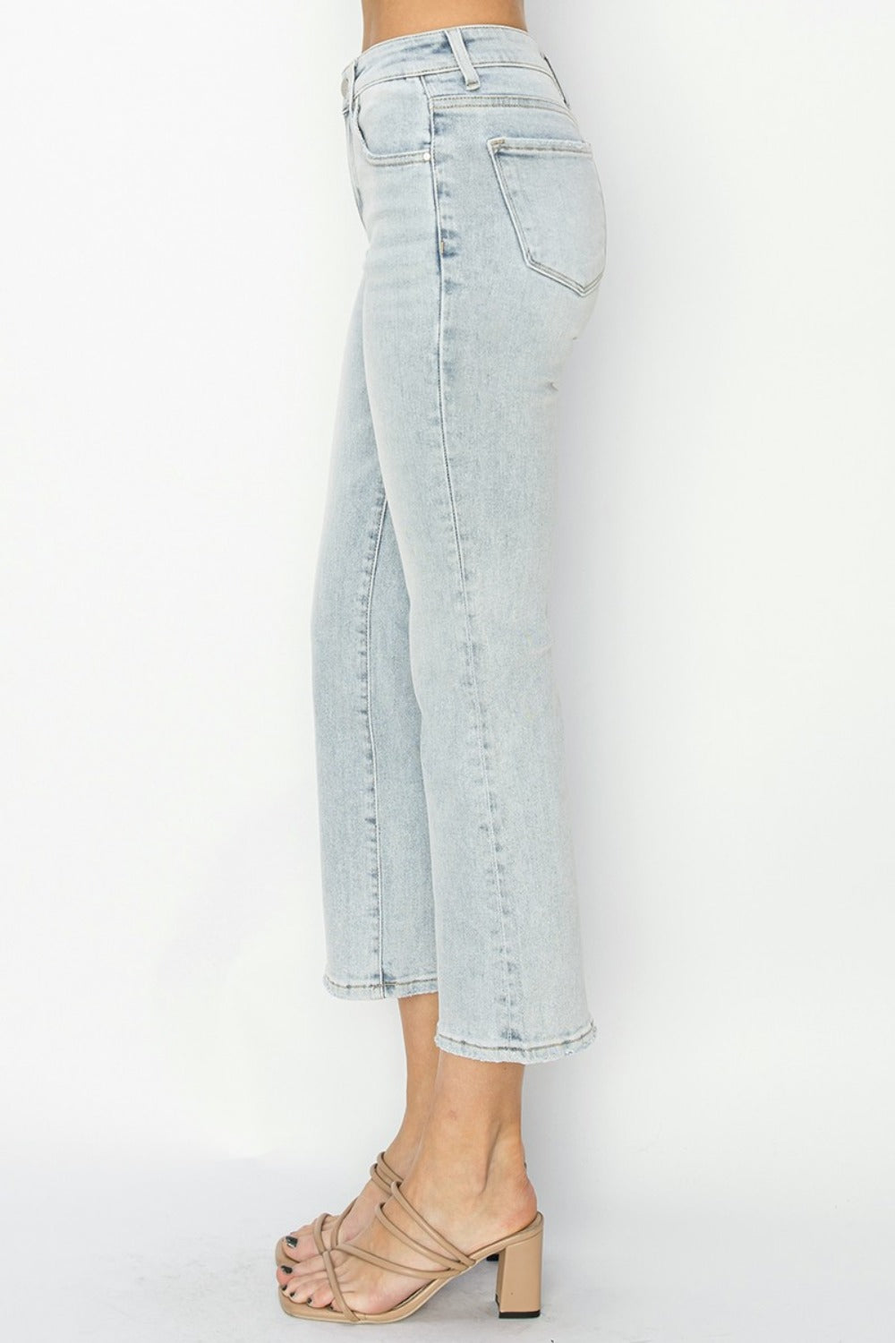 Mid Rise Cropped Flare Jeans Risen   