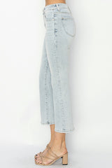 Mid Rise Cropped Flare Jeans Risen   