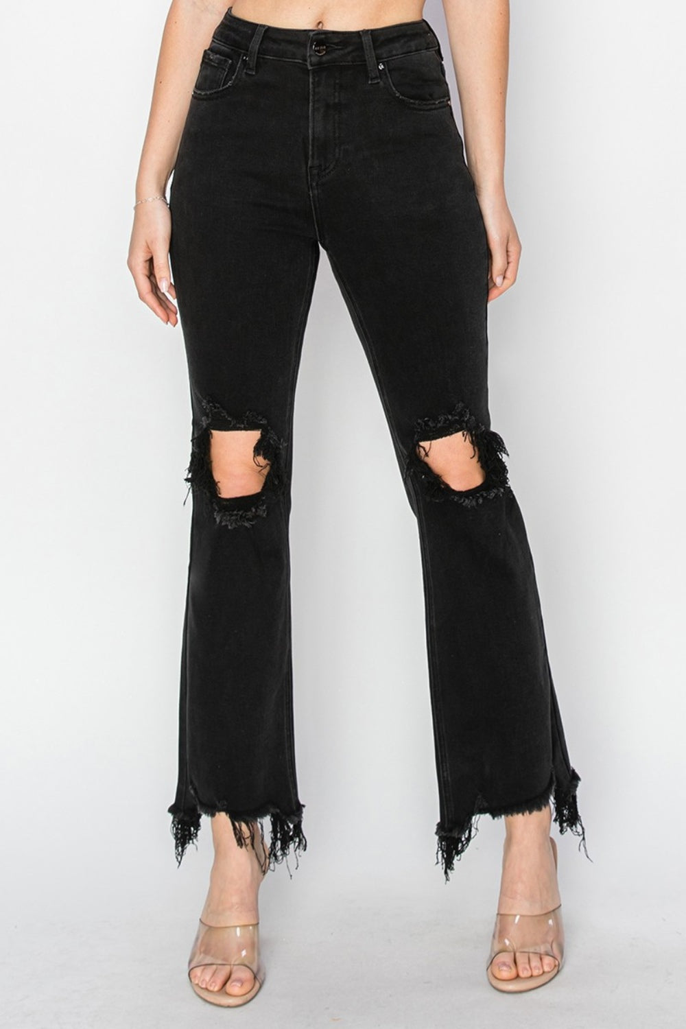 Distressed Raw Hem Jeans with Pockets Trendsi   