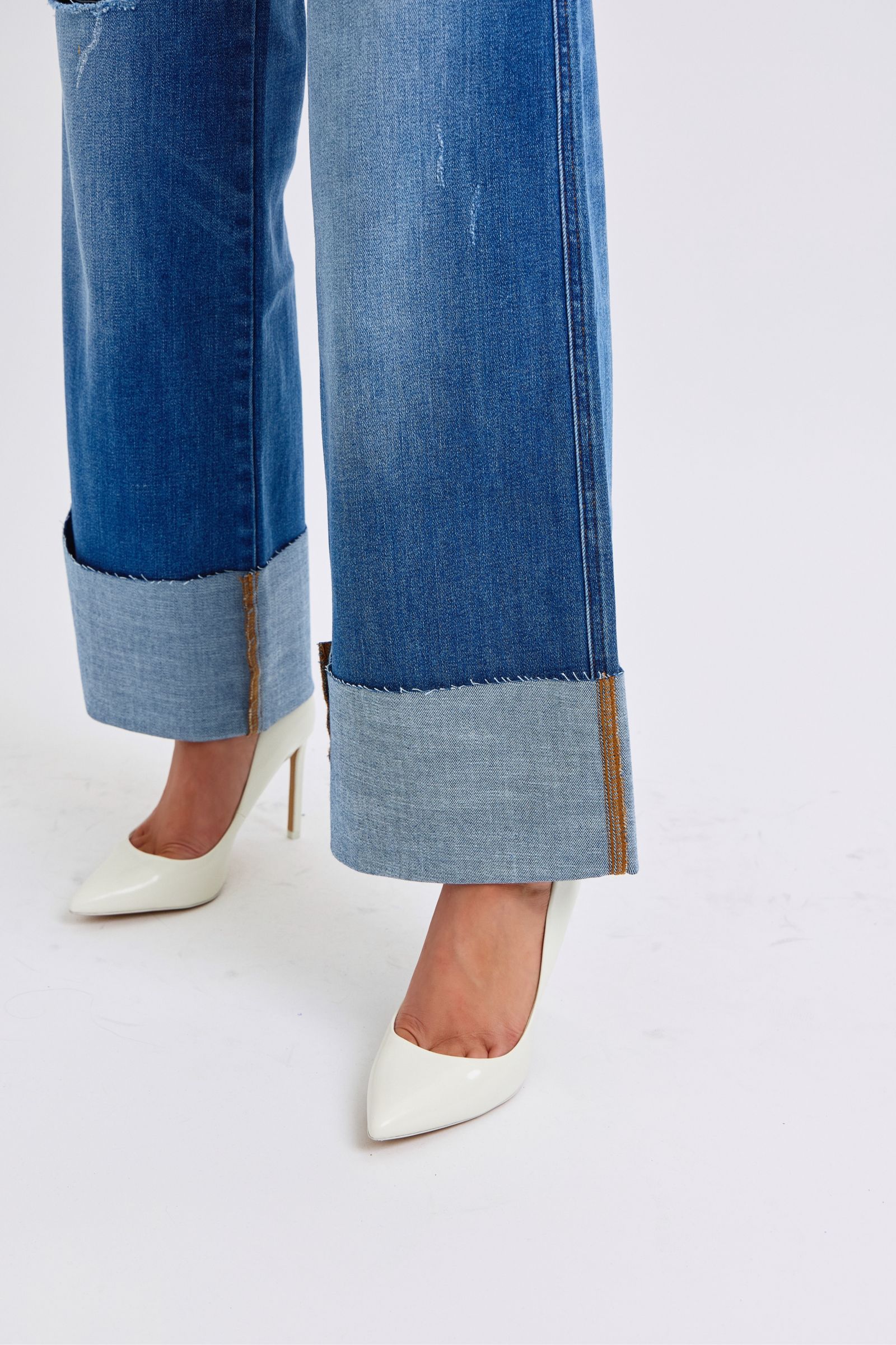 Distressed High Waist Wide Leg Jeans Judy Blue