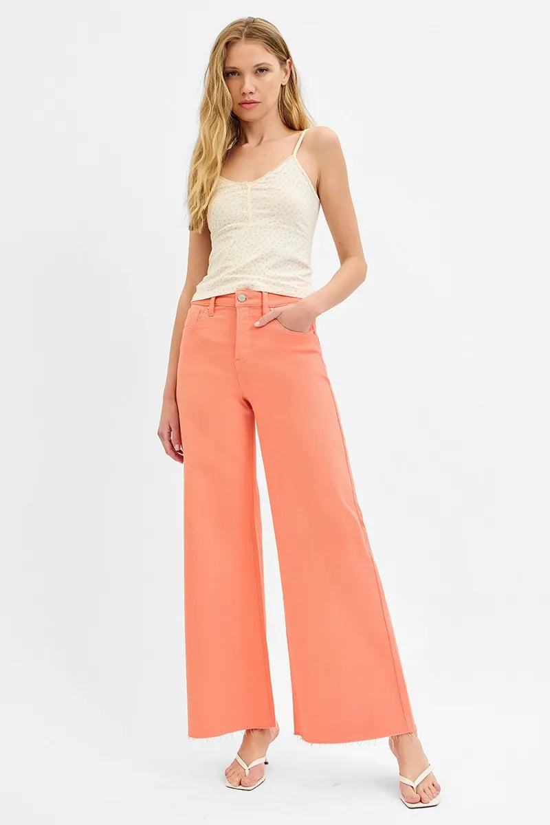 Tummy Control High Rise Wide Leg Palazzo Jeans With Plus Size Risen