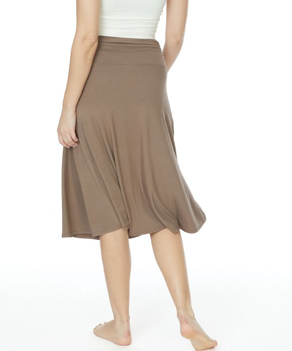 Bamboo Flared Mid Length Skirt Fabina   