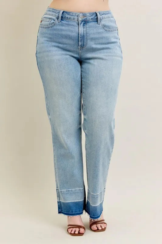 Release Hem Wide Leg Jeans With Plus Size Judy Blue
