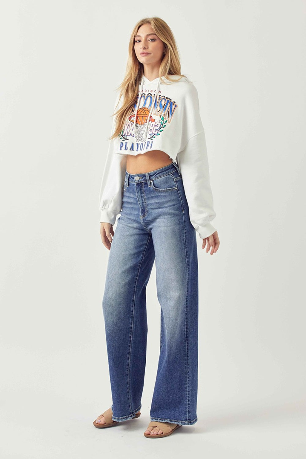 High Rise Wide Leg Jeans Risen   