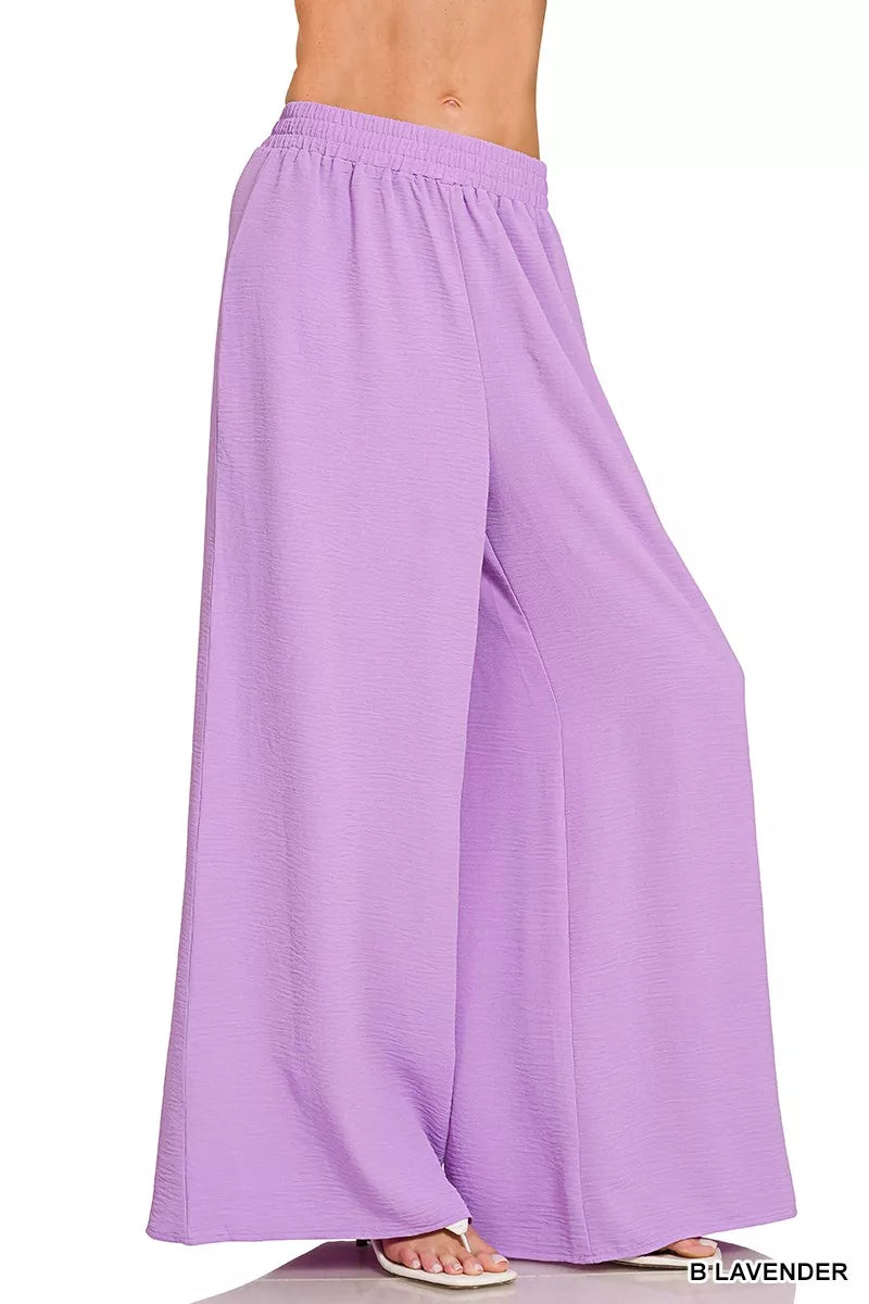 Woven Airflow Twisted Top & Wide Leg Pants Set ZENANA