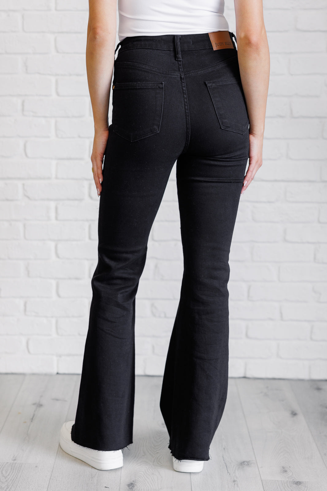 Etta High Rise Control Top Flare Jeans in Black Judy Blue   