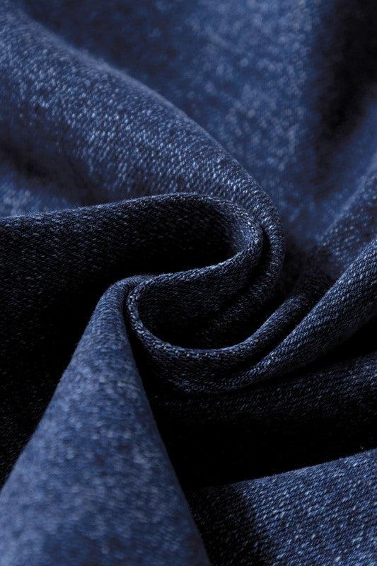 Denim High Waist Patch Pocket Straight Leg Jeans JUNIPER BLVD