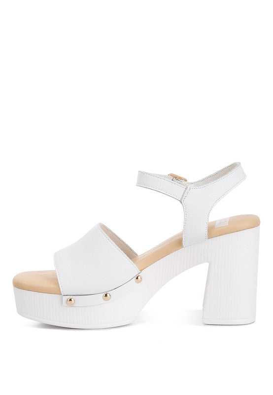 Sawor Recycled Leather High Block Sandals Rag Company   