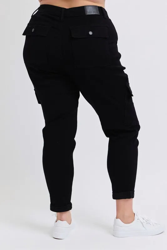 High Waist Cargo Cuffed Jogger Plus Size Judy Blue