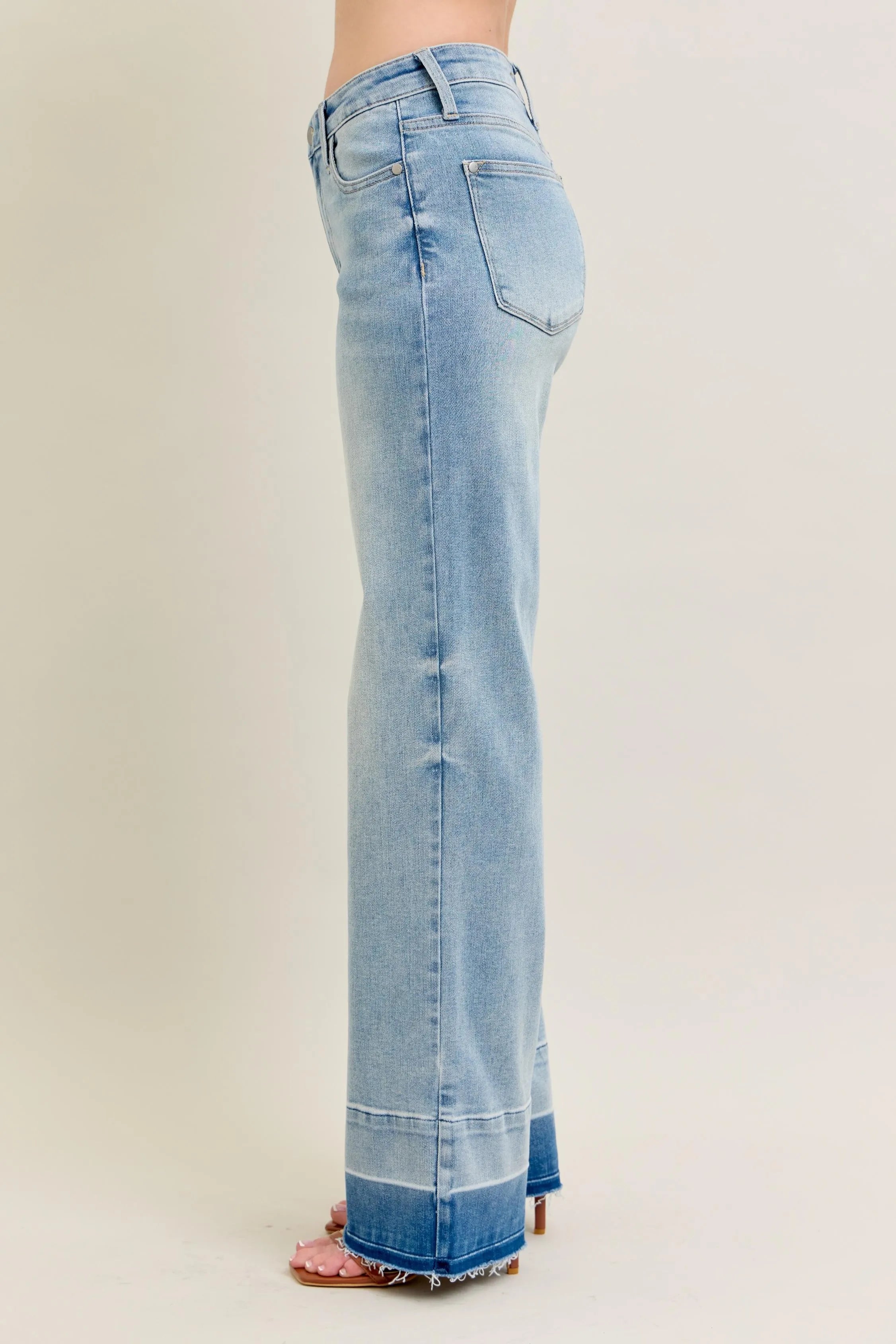 Release Hem Wide Leg Jeans With Plus Size Judy Blue
