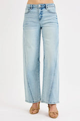 Mid Rise Fit Barrel Jeans With Plus Size Risen