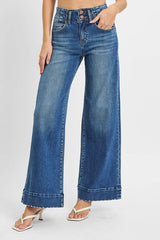 High Rise Ankle Wide Seam Detailed Jeans With Plus Size Risen