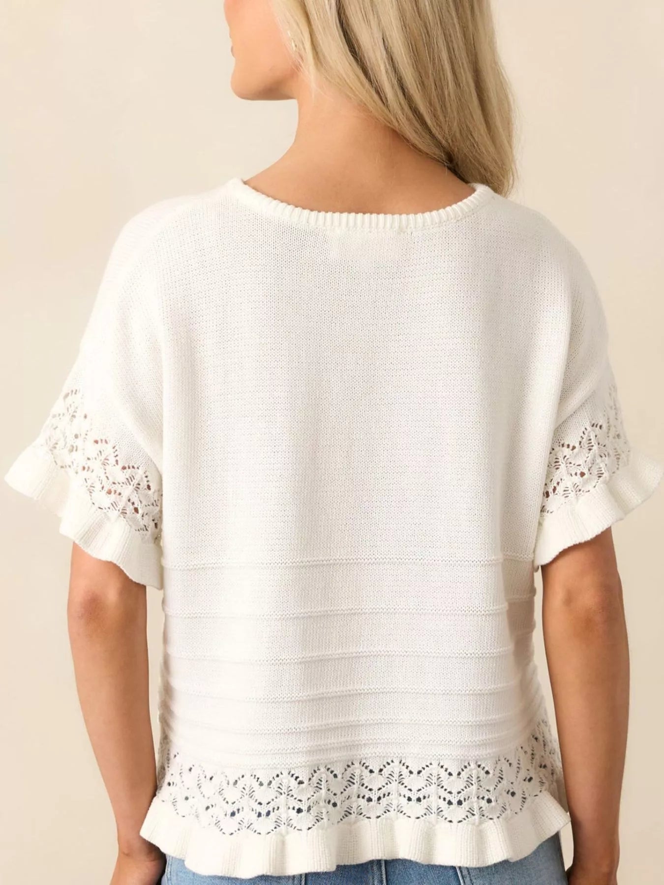 Lace Trimmed Knit Top Simmer & Fay
