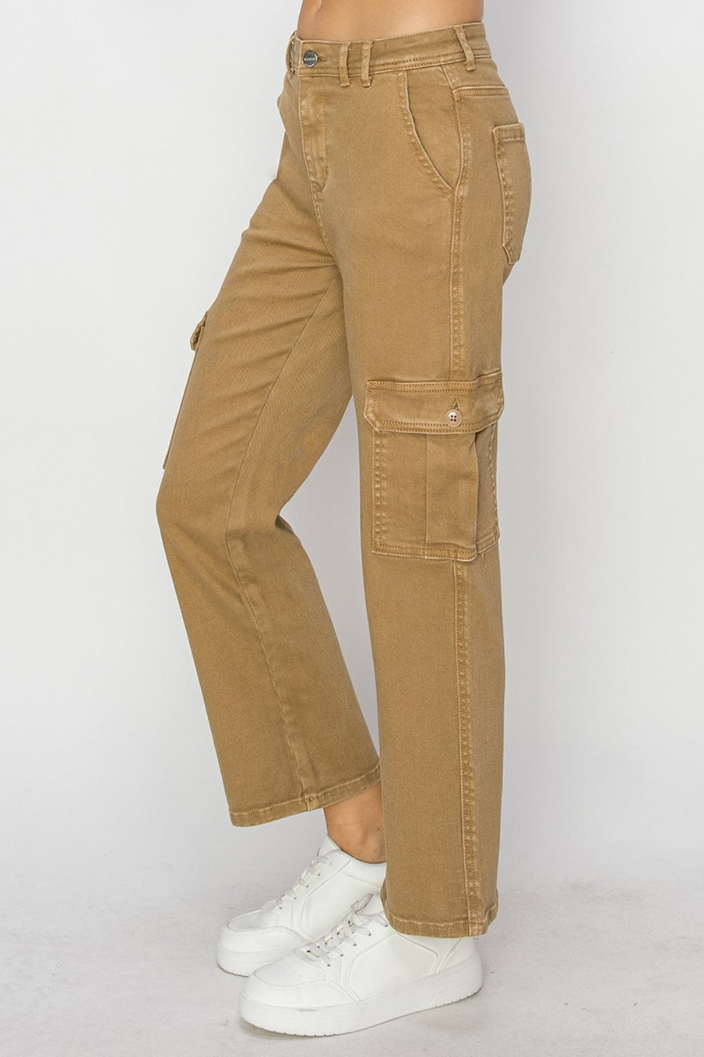 High Rise Pocket Cargo Jeans Risen   