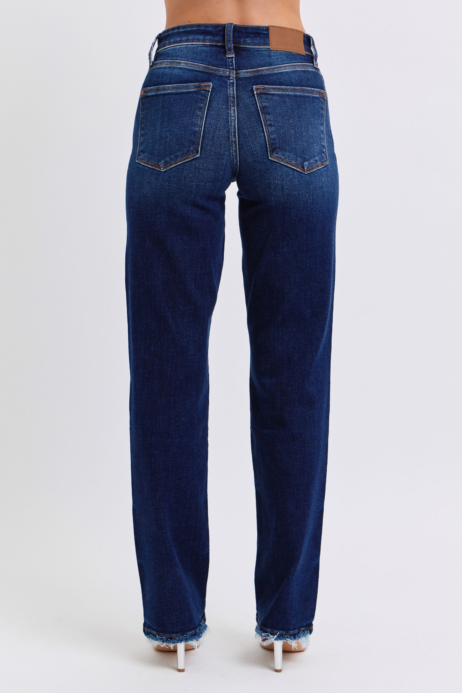 Raw Hem Straight Leg Jeans Judy Blue   