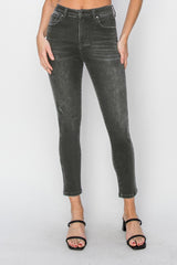 High Rise Ankle Skinny Jeans Risen Black 0(24) 