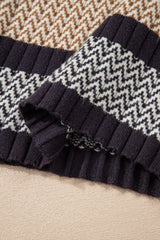 Avery Ribbed Trim Slim Striped Sweater Threaded Pear