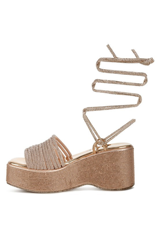 Swifties Rhinestone Embellished Lace-Up Sandals Rag Company   