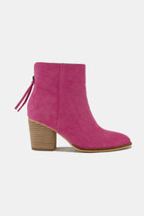 Suede Point Toe Ankle Booties Beast Fashion Cerise 6