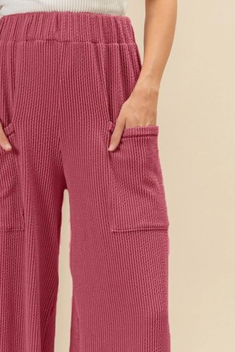 2tone Cord Rib Waist Band Side Pocket Pants BiBi