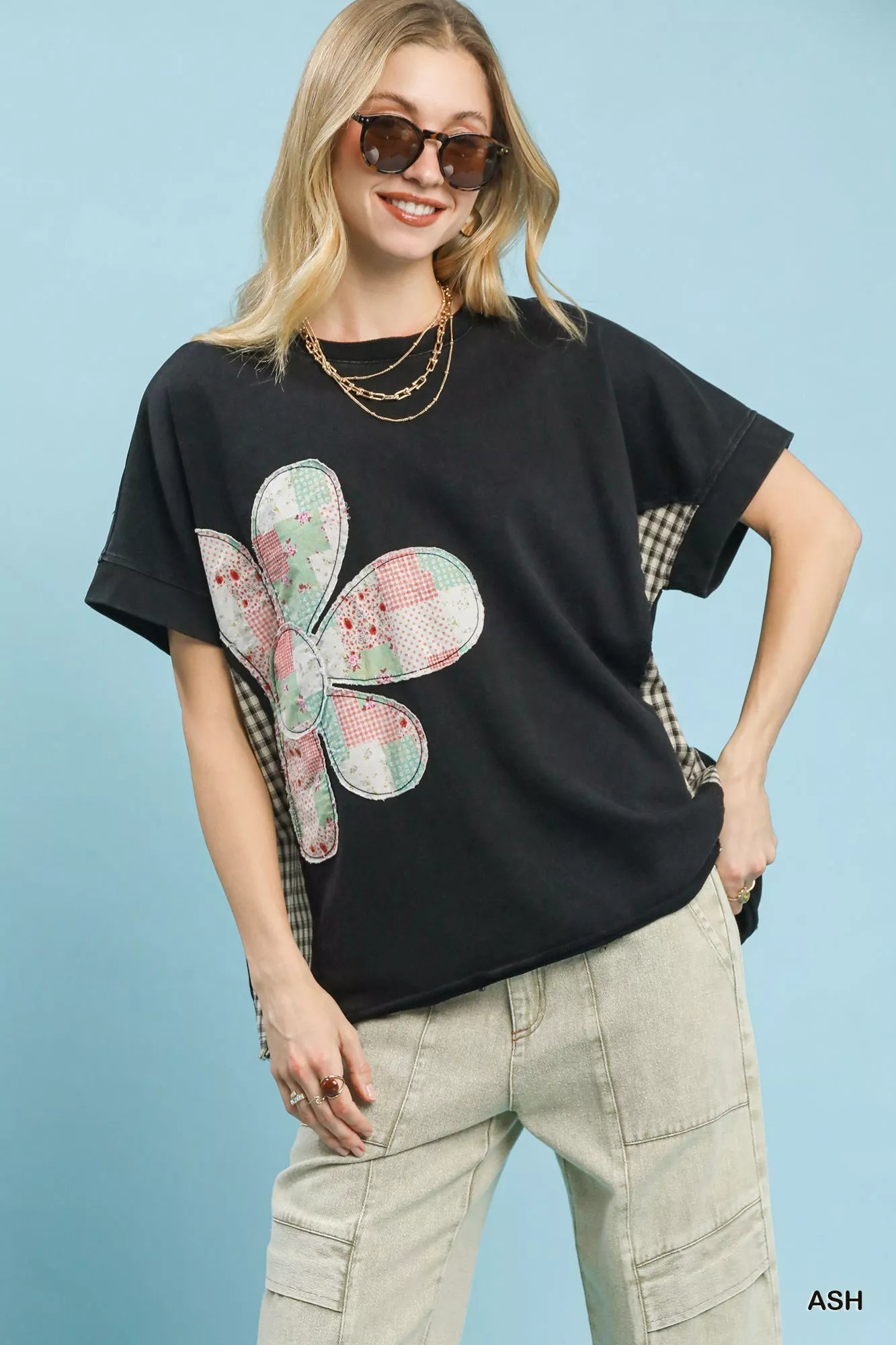 Oversized Mineral Wash French Terry Top Umgee