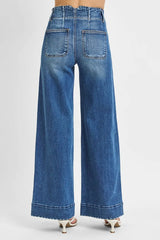High Rise Ankle Wide Seam Detailed Jeans With Plus Size Risen