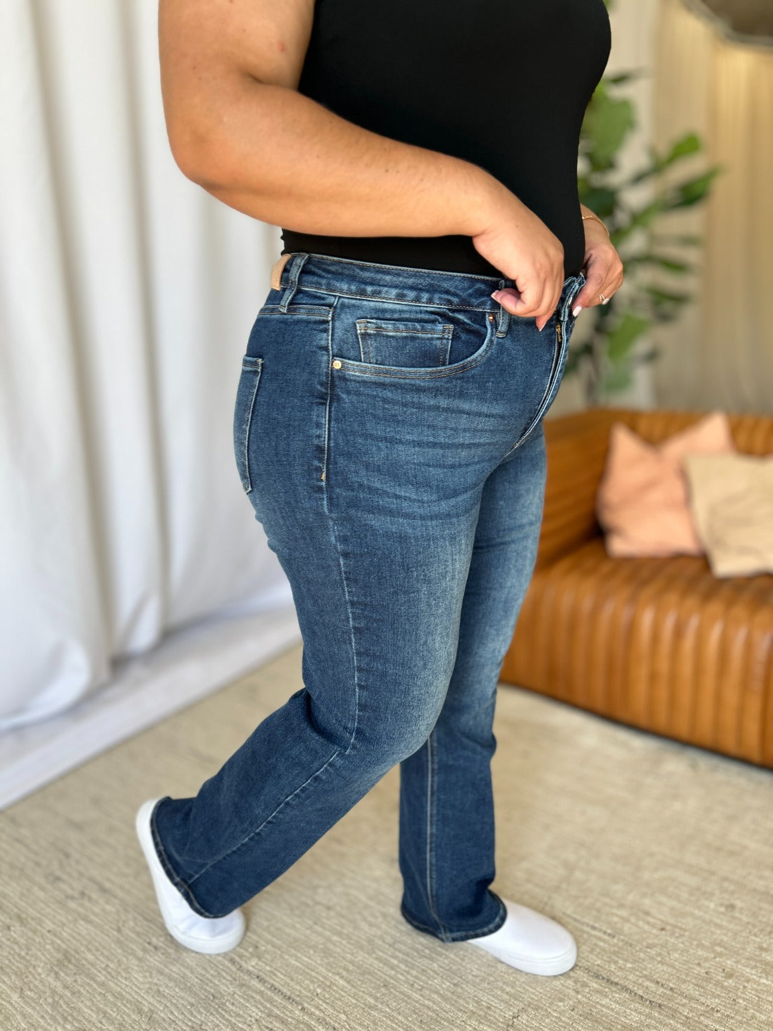 High Rise Straight Tummy Control Jeans RFM   