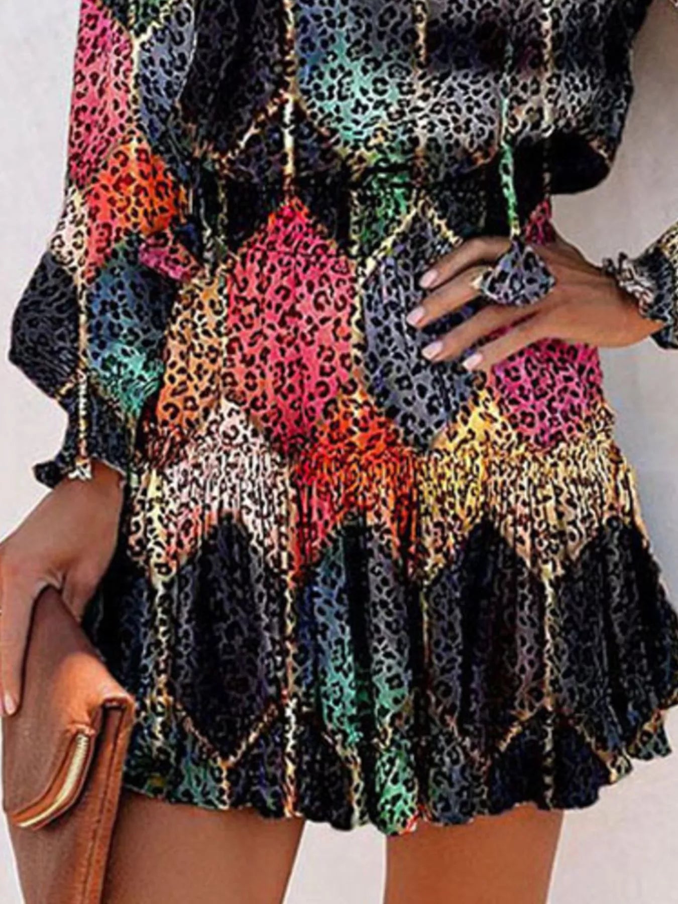 Tie Neck Lantern Sleeve Dress Simmer & Fay