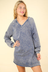 Mineral Washed Oversized A-Line Mini Dress Very J   