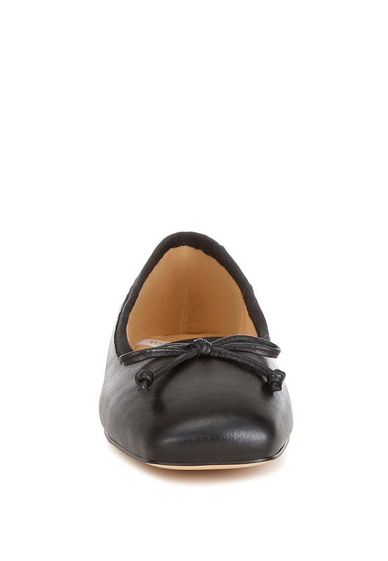 Lutten Square-Toe Bow Ballerinas Rag Company   