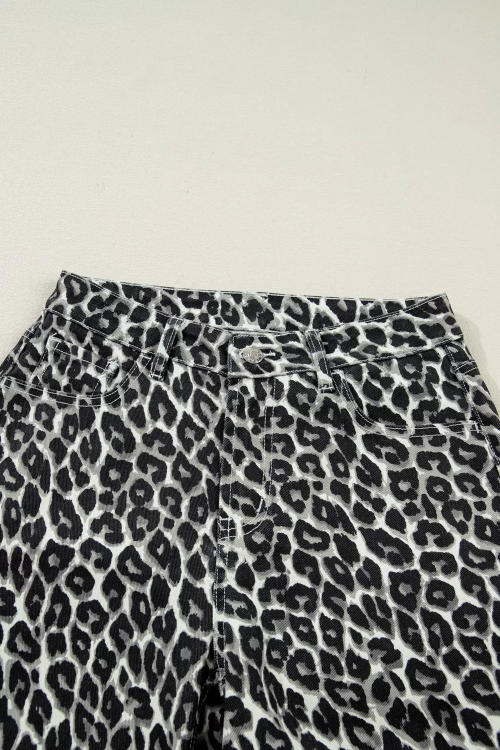 Leopard Print Barrel High-Rise Statement Jeans Simmer & Fay